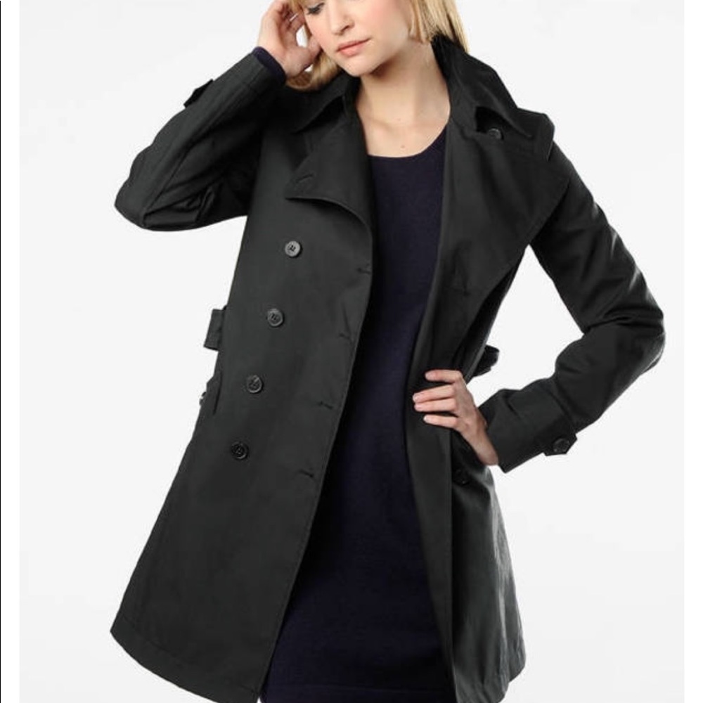 Theory Alexia black trench coat size S + free belt